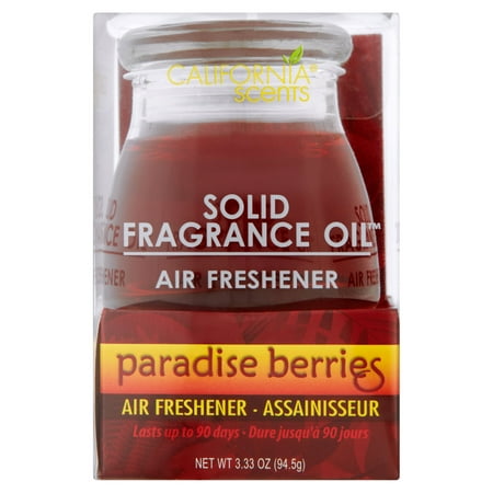 California Scents Solid Fragrance Oil Paradise Berries Air Freshener, 3.33 oz, 6 pack