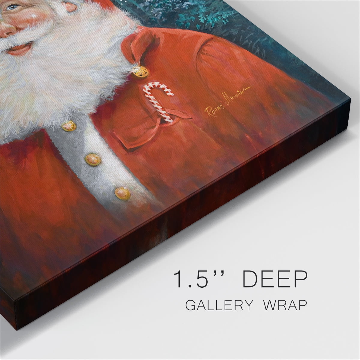 Candy Cane Santa- Gallery Wrapped Canvas