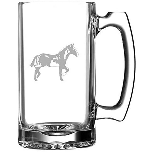 American Paint Body Horse Themed Etched 25oz Beer Mug
