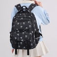 thumbnail image 6 of HJYCHN Bookbag for Girls Bow Print 3Pc Set Daypack with Lunch Bag Pencil Case Heart Zipper Pull Back to School Supplies for Kids Backpack for Boys Black, 6 of 9