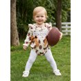 thumbnail image 4 of Cjfdfy Newborn Baby Girl Football Romper Adorable Letter Embroidery Long Sleeve Round Neck Jumpsuit for Party Wear Cute Game Day Football Outfit Letter Embroidery Waffle Knit Bodysuit, 4 of 9