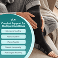 thumbnail image 6 of BraceAbility Wide Calf Knee High Diabetic Compression Socks, 20-30 mmHg Over the Calf Neuropathy Socks for Swollen Legs, Black, XL/2XL Wide, 1 Pair, 6 of 7
