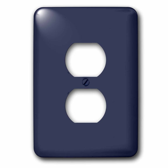 3dRose, Image of Classic Dark Blue - Solid Color, 2 plug outlet cover