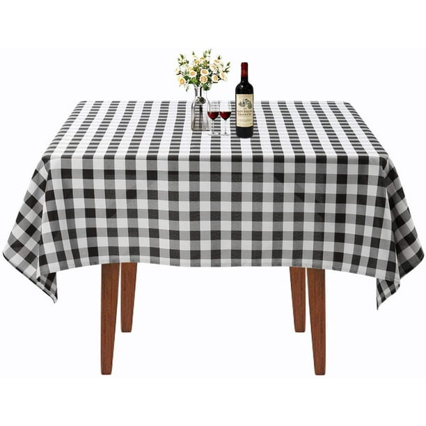 Square Tablecloth 52 X Inch Black And White Checker Table Cloth For Or Round Tables In Washable Polyester Great Wedding Restaurant Party Banquet Decoration Com Square Tablecloth 52 X Inch Black, What Size Tablecloth For A 52 Inch Round Table