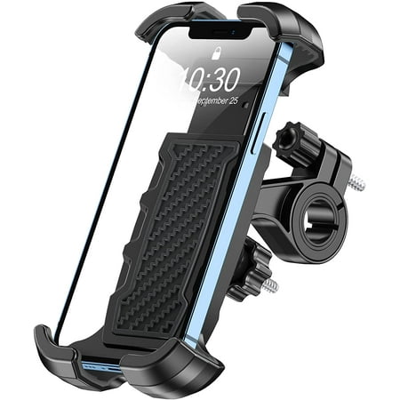 AAOMASSR 360 Rotation Bike Phone Mount, Universal Motorcycle Cell Phone Holder, Anti Shake Cradle Clamp For Road Bike/ MTB/ Scooter For 3.5-6.5 Inch Smartphone