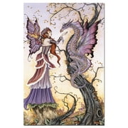 Tree-Free Greetings All Occasion Greeting Card 12 Pack, 4x6, Dragon Charmer Fairy (FS64557)