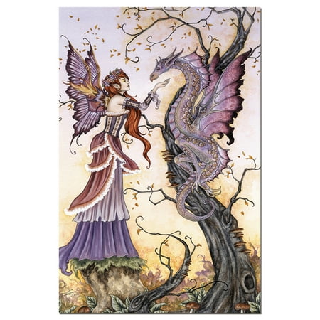 Tree-Free Greetings All Occasion Greeting Card 12 Pack, 4x6, Dragon Charmer Fairy (FS64557)