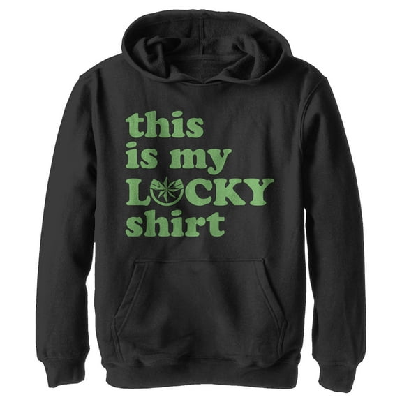 Boy's Marvel Captain Marvel St. Patrick's Day This Is My lucky Shirt  Pull Over Hoodie Black Medium