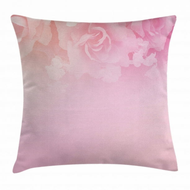 Light Pink Throw Pillow Cushion Cover, Rose Petals in Soft Pastel Tones Romantic Bridal Floral