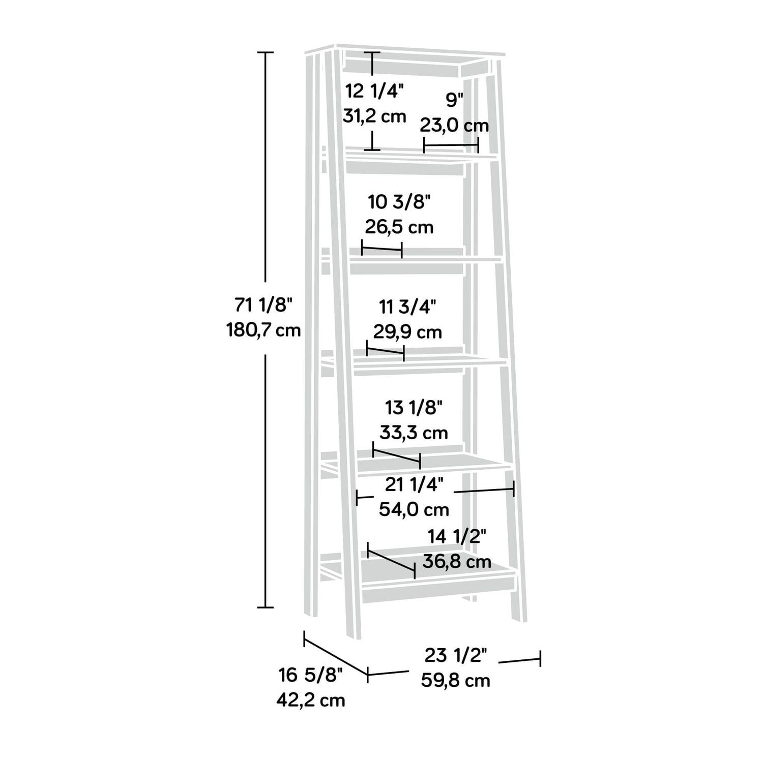 Sauder Trestle® 5 Shelf Bookcase