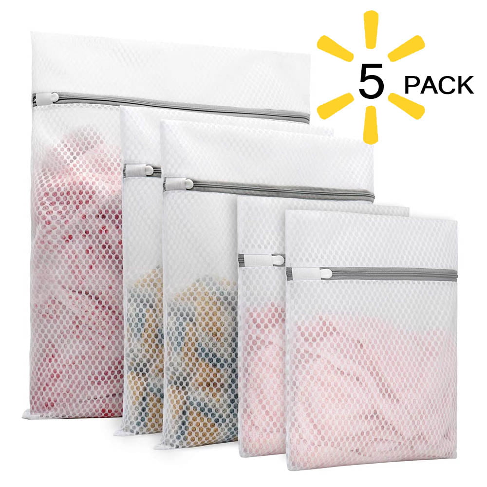 1pc Polyester Laundry Bag, Minimalist White Zipper Underwear Laundry Bag  For Washing Machine