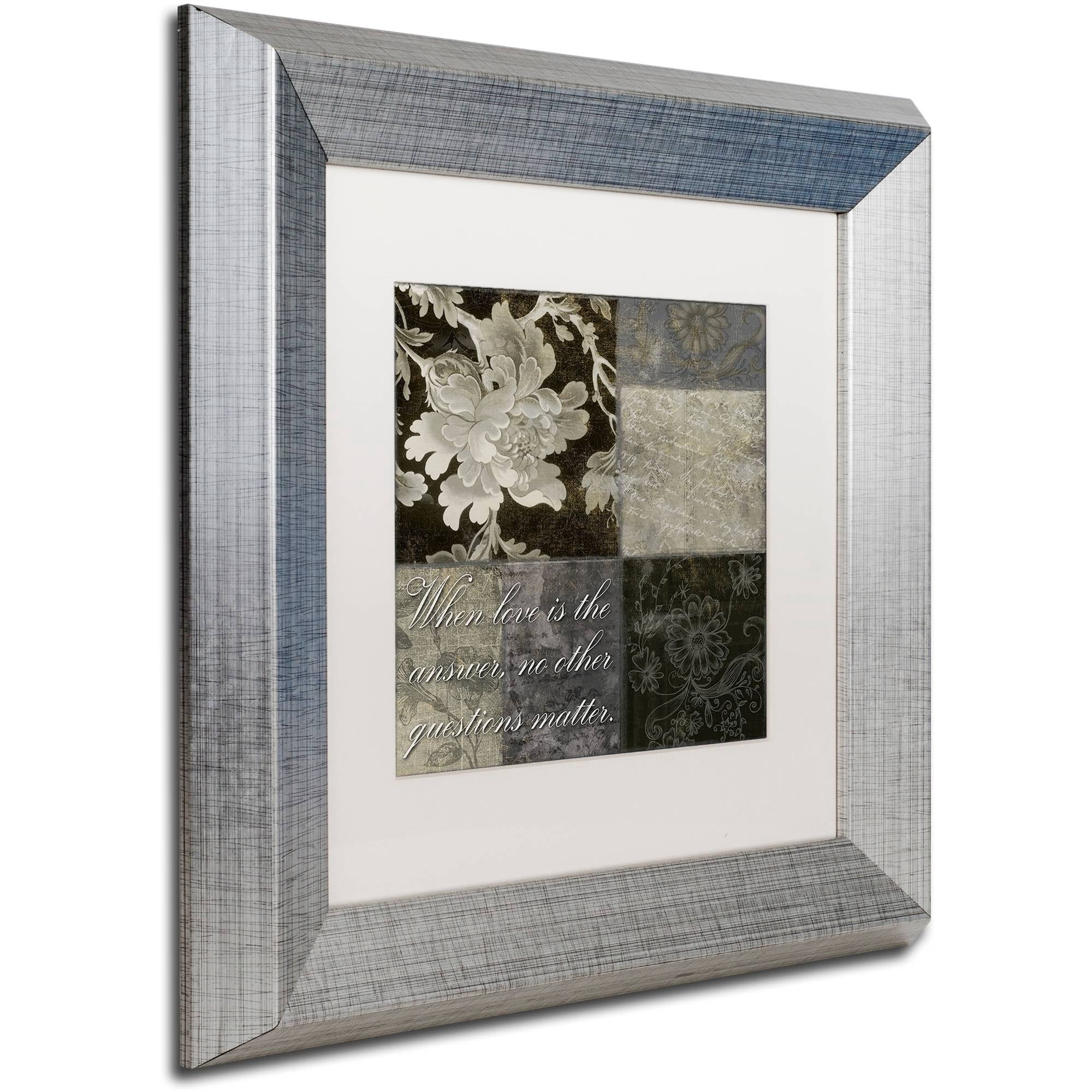Trademark Fine Art "When Love Is the Answer" Canvas Art by Color Bakery White Matte, Silver Frame