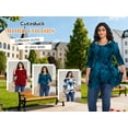 thumbnail image 4 of Cuteduck Women's Plus Size Fall Printed 3/4 Sleeve Tunic Casual V-Neck Lightweight Dressy Blouse Loose Casual Top 1X-5X, 4 of 7