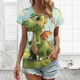 thumbnail image 3 of Cute Dragon in Sunny Field Women's Blouse Short Sleeve Women's Top T-Shirt Spring Summer Clothes, 3 of 7