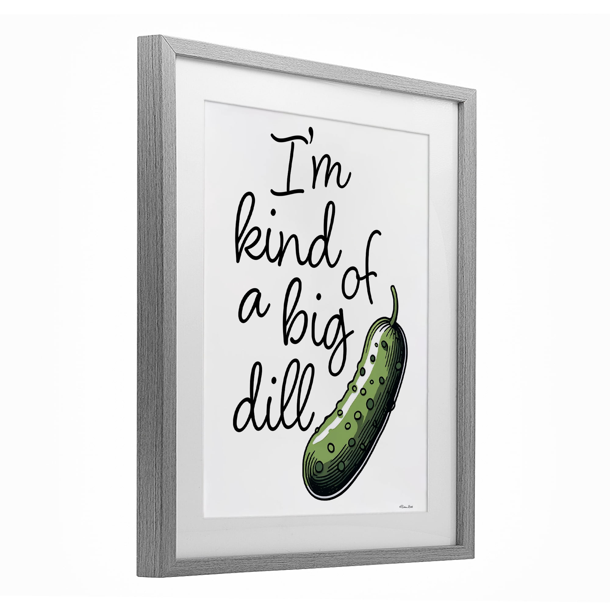 Stupell Industries Kind Of A Big Dill Pickle Gray Framed Print Under Glass, design by Susan Ball