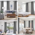thumbnail image 6 of 100% Blackout Curtains 2 Panels Set, 52" Back Tab/Rod Pocket with Machine Washable Linen Textured Blackout Drape for Bedroom, Curtains,Dark Grey, 6 of 6