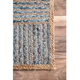 thumbnail image 3 of Indian Handmade Braided Blue Color Cotton , Denim with Natural Jute Area Rugs , Floor Decor Carpet Size 5 x 8 Feet ( 150 cm x 240 cm ), 3 of 4