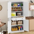 thumbnail image 3 of FANRAL 70” Tall Pantry Organizers and Storage Cabinet with Barn Doors & Drawers,Adjustable Shelf,Tall Pantry for Kitchen Dining Room Living Room Bedroom,White Pantry Cabinet, 3 of 8
