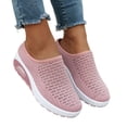 thumbnail image 4 of XEGLSBU Sabots Mule à Coussin d'Air en Maille Extensible Tricotée pour Femmes Mode Confortables Bout Rond Fermé Respirants à Enfiler à Talon Compensé Mules Orthopédiques Espadrilles pour l'Été Décontractées Plage Marche Pantoufles, 4 of 9