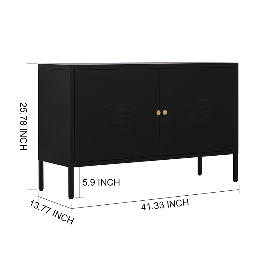 Metal Accent Storage Cabinet for Bed Room,Living Room,Home,Hotel,Office,Garage,2-Tier, Removable Shelf