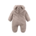 thumbnail image 5 of Kctiaxy Newborn Onesies Toddler Kids Stand Collar Hooded Cute Romper Warm Fleece Long Sleeve Zipper Jumpsuit Winter Baby Clothes 3-18 Months, 5 of 9