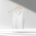 thumbnail image 2 of BiZtdJrK Womens Cotton Camisole Tops Spaghetti Strap Racerback Sleeveless Cropped Tank Tops Fashion Going Out Tanks with Built in Bra White L, 2 of 6