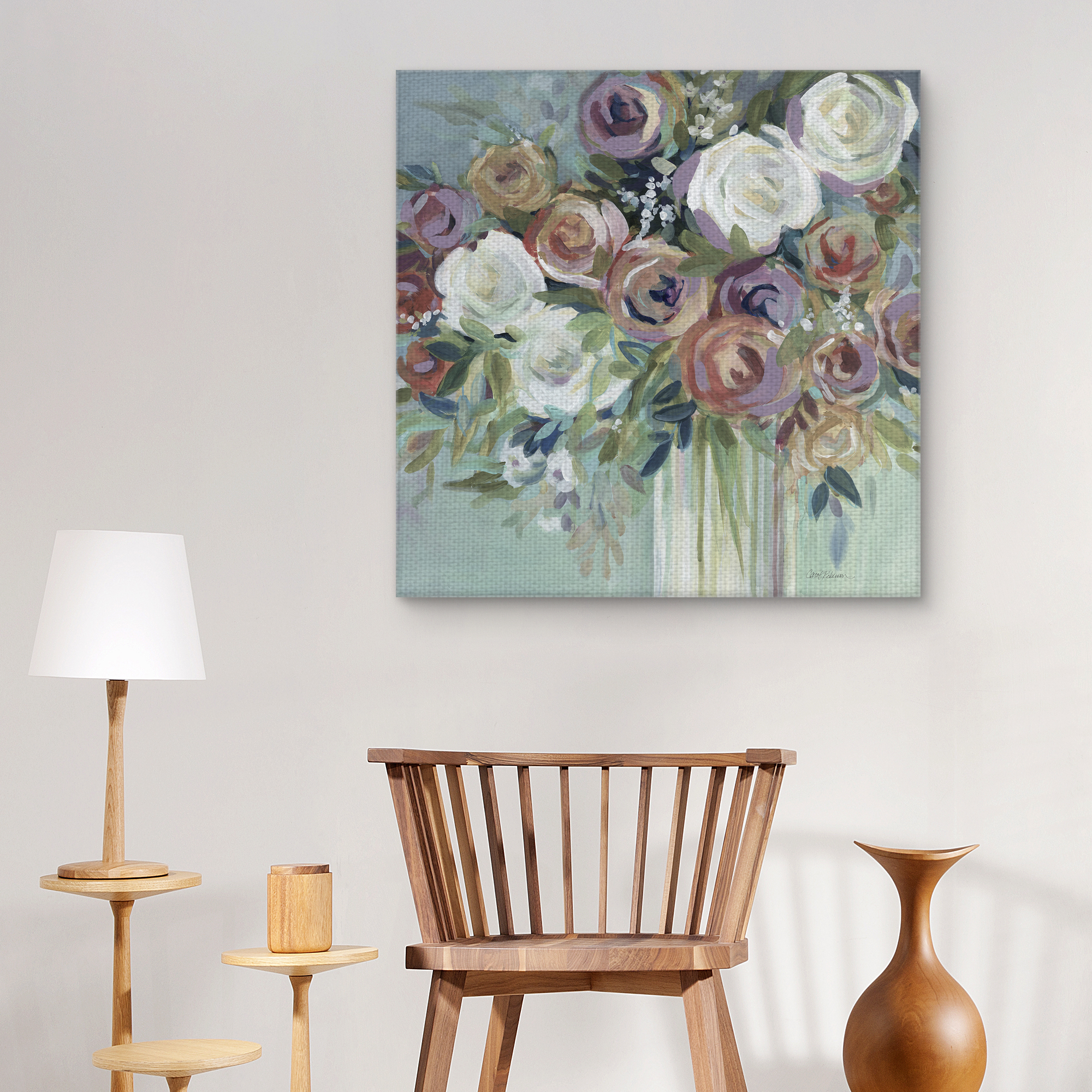 Masterpiece Art Gallery Confetti Flower Bouquet II Soft by Carol Robinson Canvas Art Print 35" x 35"