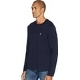 thumbnail image 2 of Nautica Men's Long Sleeve Solid Crew Neck T-Shirt, Navy, Small, 2 of 2