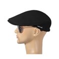 thumbnail image 4 of DLAPL Men's Cotton Flat Cap Summer Newsboy Beret Ivy Gatsby Cabbie Driving Hat (Solid Black), 4 of 5