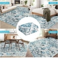 thumbnail image 5 of 9x12 Washable Rug, Ultra-Thin Vintage Floral Medallion, Non-Slip, Foldable, Non-Shedding, Large Accent Rug for Living Room, Bedroom, Office., 5 of 6