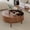 Brown-2, variant on Fsbecl Mid-Century Modern Semicircle Wood Coffee Table with Storage, Walnut