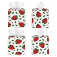 thumbnail image 2 of Naloa Strawberry Tissue Box CoverLeather Tissue Holder Square Facial Tissue Case Facial Paper Organizer Dispenser for Bathroom, Vanity Countertop, Tabletop, Car, 2 of 8