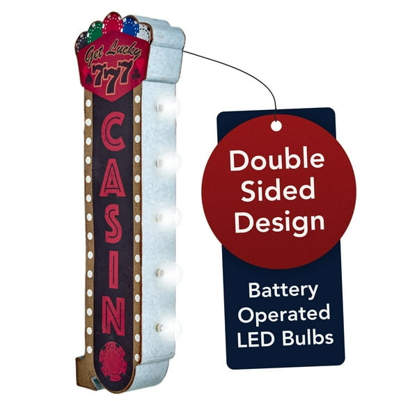 Get Lucky Casino Vintage LED Marquee Off the Wall Sign
