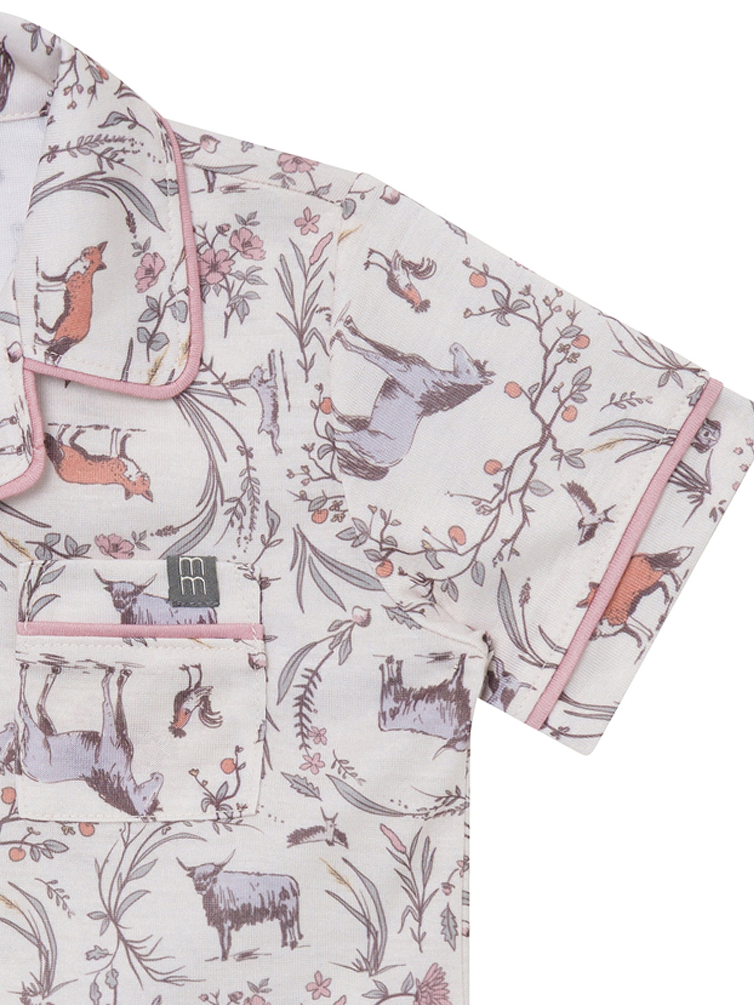 Modern Moments by Gerber Gender Neutral Coat Pajama Short Set, 2-Piece, Sizes 12 Months - 5T