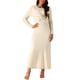thumbnail image 1 of Conjunto de vestido de dos piezas para mujer INSPIRE CHIC, vestido de manga larga con frente retorcido, vestido A-line, color beige, 1 of 5