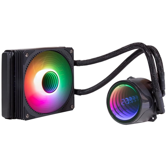 Gelid Solutions CC-AIO-120-A Liquid 120 CPU AIO Water Cooler 120mm RGB Fan 750-1800 RPM AM5 & LGA 1700 Compatible