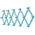 thumbnail image 1 of Estante de pared expandible SCUNDA de madera con 16 ganchos, color azul rústico, 1 of 6
