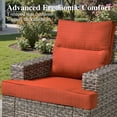 thumbnail image 6 of Ovios 7 Pieces Outdoor Patio Furniture Set All-Weather Rattan Wicker Sectional Sofa and Chairs with Ottomans, Orange Red, 6 of 8