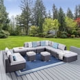 thumbnail image 3 of Santa Rosa 7 Seater Sofa Sectional Set with Aluminum Frame/Cushions Grey/Silver, 3 of 25