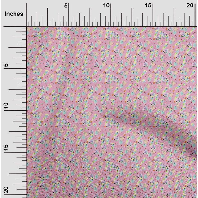 oneOone Viscose Chiffon Fabric Brush Stroke & Fruits Printed Craft Fabric BTY 42 Inch Wide
