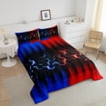 thumbnail image 6 of Geometric Honeycomb Comforter Set Twin Neon Blue Red Black Striped Bedding Set Adult,Abstract Gradient Ombre Comforter Set Geometry Beehive Hexagon Bed Set 2Pcs, 6 of 7
