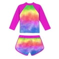 thumbnail image 3 of Aideaone Girls Rash Guard Swimsuit Long Sleeve Bathing Suit 2-Piece Set 3-10 Years, 3 of 7