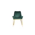thumbnail image 3 of Benjara Fuma 23 Inch Dining Accent Chair Set of 2, Tufted, Green Faux Leather, Gold, 3 of 5