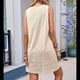 thumbnail image 5 of Vestido de Verano para Mujer, Sin Mangas, con Bolsillos, Informal, Corto, Corte A, Cuello Redondo. Cremoso S, 5 of 8