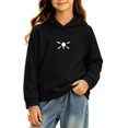 thumbnail image 3 of Ohufall 0-6T Embroidery Sweatshirt for Girls Hooded Pullover Long Sleeve Tops Solid Color Loose Comfort Fashion Casual Sweatshirts, 3 of 5