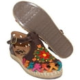thumbnail image 2 of The Western Shops Women’s Floral Espadrille Huarache Sandals, Mexican Leather Huaraches, Brown, 2 of 5