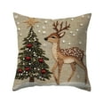 thumbnail image 2 of HomeKingdee Vintage Christmas Throw Pillow Cover, Xmas Decoration Cushion, Winter Holiday Decorative Pillow Case, Santa Claus Snowman Pillowcase, Indoor Home Bedroom Sofa Couch Decor, 2 of 6