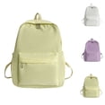 thumbnail image 3 of FUZHIQ Classic Solid Color School Backpack for 3rd 4th 5th 6th Grade, Simple Minimalist Bookbag with Front Utility Pocket, Lightweight Water Resistant Elementary School Bag, Yellow, 3 of 9
