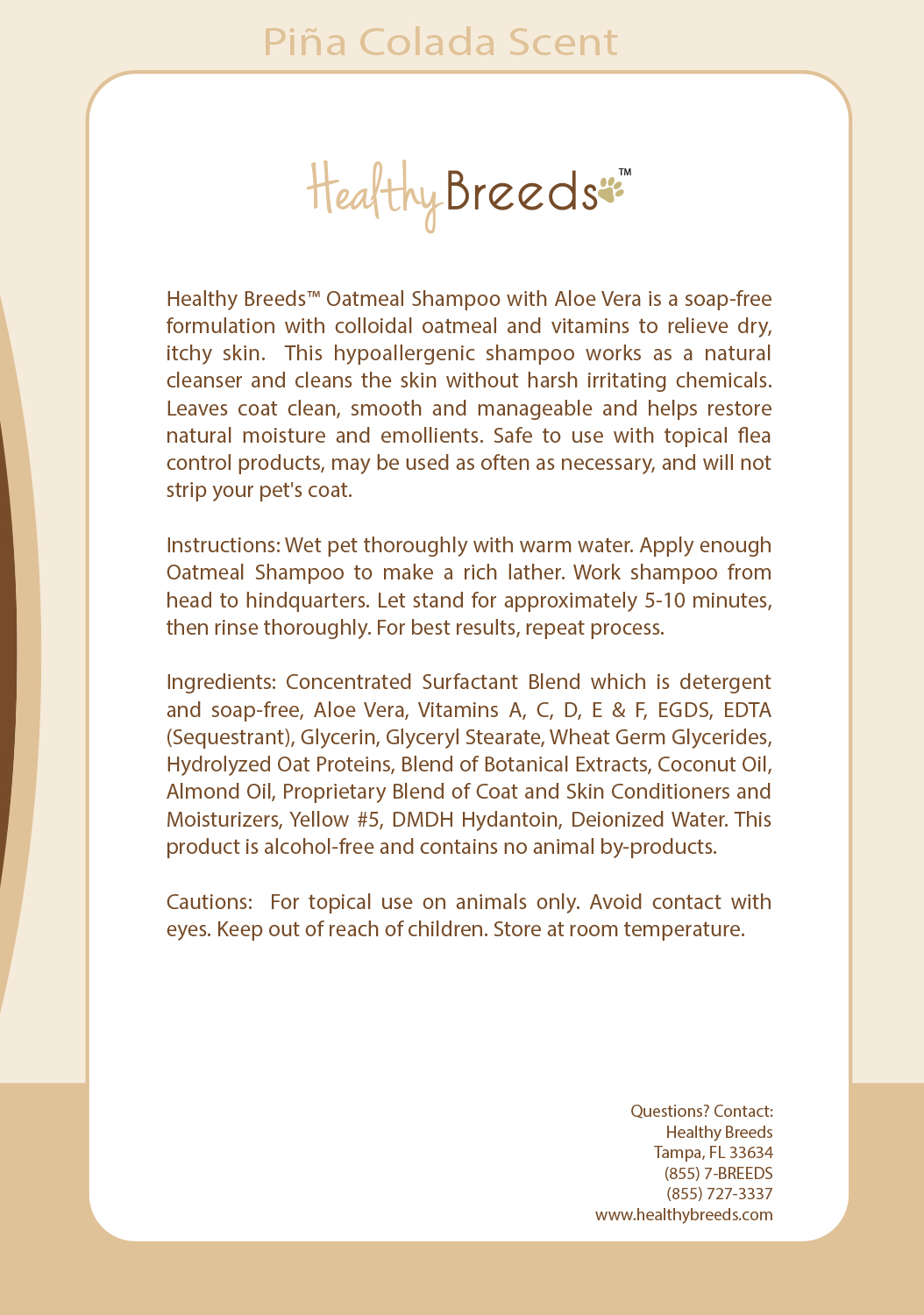 Healthy Breeds Pug Oatmeal Dog Shampoo with Aloe 16 oz