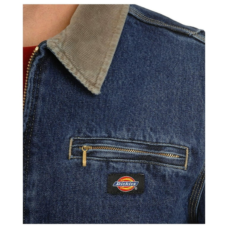 Dickies Men s Stone Washed Denim Jacket Dark Denim 2X Walmart